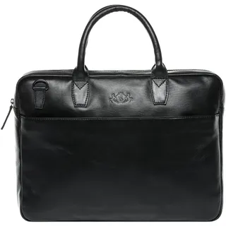 SID & VAIN große Laptoptasche schmal echt Leder - 15 Zoll Laptop Business-Tasche BOSTON groß - Umhängetasche Aktentasche mit Laptop-Fach - Ledertasche Herren und Damen handgefertigt