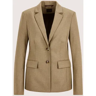 Jackenblazer MADELEINE "Blazer Eleganter Einreiher im Minimal-Design", Damen, Gr. 40, schwarz (caramel, schwarz), Obermaterial: 63% Polyester PES. 34% Viskose CV. 3% Elasthan EL., Modern, Blazer Jackenblazer, Minimaldesig