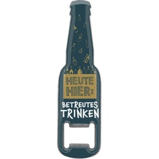 GRUSS & CO Flaschenöffner Motiv "Heute hier: Betreutes Trinken" | lustige Flaschenöffner mit Magnet | Männergeschenk, Partygeschenk | 48600