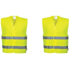 Bild von Zwei Reflex-Streifen Warnschutzweste, Größe: L/XL, Farbe: Gelb, C474YERL/XL