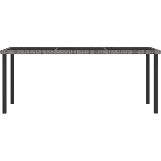 vidaXL Garten-Esstisch Grau 180x70x73 cm Poly Rattan - Grau