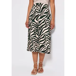 STREET ONE Midirock mit Animal-Print, grün