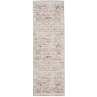 benuta Vintage-Läufer George waschbar 80x240 cm , Rosa , Kunststoff , Vintage , Rechteckig , 80x240 cm , Oeko-Tex® Standard 100 , in verschiedenen Größen erhältlich, rutschfeste Unterfläche, waschbar , Teppiche und Böden, Teppiche, Teppichläufer, Läufer