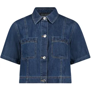 Jeansjacke BETTY BARCLAY "Jeansjacke mit Kragen", Damen, Gr. 46, blau (dunkelblau denim), Obermaterial: 100% Baumwolle CO., Jacken Jeansjacke