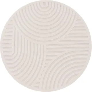 Paco Home »Livorno 674« rund 14 mm Höhe Uni-Farben, Scandi, Regenbogen, Hoch-Tief Effekt, Outdoor geeignet,