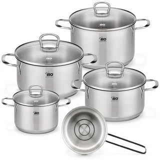 ELO Jaspis Topf-Set 5-tlg. Kochtopf + Glasdeckel + Kasserolle