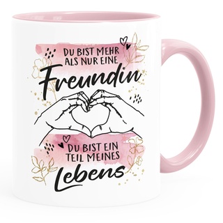 SpecialMe® Tasse beste Freundin Spruch Du bist nicht nur eine Freundin Geschenk BFF weiss-innen-rosa standard