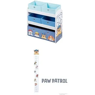 roba Bundle Spielregal aus Holz Paw Patrol mit 5 Boxen MesslattePaw Patrol - Skala von 70 cm bis 150 cm