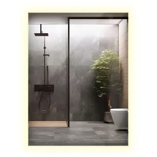 Wallfluent LED-Spiegel 80x60 cm Rechteckig Neutralweiß 4000K , Glas , Quadratisch , 60x80x0.4 cm , Spiegel, Wandspiegel