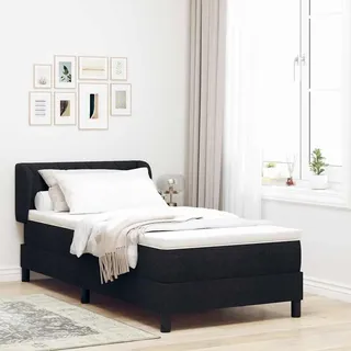 Stabli Möbel Bettrahmen inkl. Lattenrost - Boxspringbett mit Matratze Schwarz 90 x 200 cm Stoff - Klassische Betten CC9919165 5parcel - Schwarz