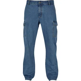 URBAN CLASSICS - Straight-Leg Cargo Jeans - W30 - Blau