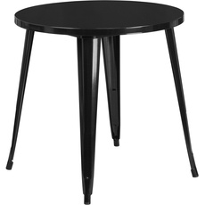 Flash Furniture Jeffrey Tisch für Innen- und Außenbereich, 76,2 cm, rund, Metall, Schwarz
