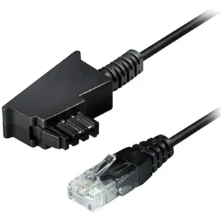 Maxtrack Telefon (analog) Anschlusskabel [1x TAE-F-Stecker - 1x LAN (10/100 MBit/s)] 10 m Schwarz