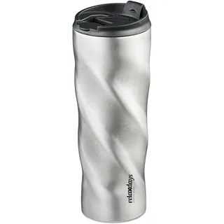 Relaxdays Thermobecher 0,5 l Silber/Schwarz
