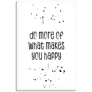 Artland Leinwandbild »Mehr von dem, was glücklich macht« Sprüche & Texte 1 Stk. tlg. als Leinwandbild, Poster, Wandaufkleber in verschied. Größen, schwarz