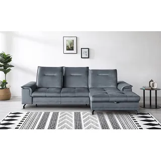 Ecksofa BRUNO MINI - Wohnlandschaft Polstersofa Polstercouch (Anthrazit- Element 23) RECHTE SEITE - Grau