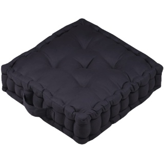 Stof Bodenkissen – Größe 45 x 45 x 10 cm – 100% Baumwolle – Farbe Carbon – Modell Oxford – Baumwollsatin – außergewöhnliche Qualität – Bequeme Sitzfläche – weich und elegant