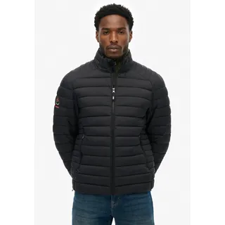 Steppjacke SUPERDRY "FUJI LITE PADDED JACKET", Herren, Gr. S, schwarz, Web, Obermaterial: 100% Nylon, unifarben, regular fit normal, Jacken Steppjacke
