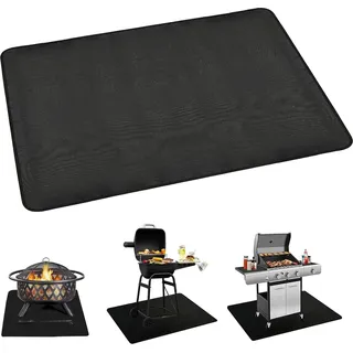 Feuerschale Hitzebeständige Rechteckige Feuerplatzmatte für Außenterrasse-Grasrasenschutz- Faltbar Tragbar Großes Hitzeschild- BBQ-Camping Lagerfeuer-Schwarz 45 * 37cm