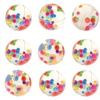 Baker Ross AW5332 Ross Flummis mit Regenbogenpunkten (8 Stück) Gummibälle für Kinder mit Regenbogenpunkten. Flummis für Kinder Partys, Einzelpack, Sortiert, Regenbogen