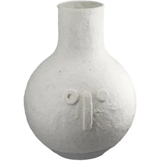 Tischvase CASABLANCA BY GILDE "Vase bauchig Belém creme H. 31 cm", creme, B:24,5cm H:31cm T:24,5cm, Baumwolle, Vasen, Tischvase