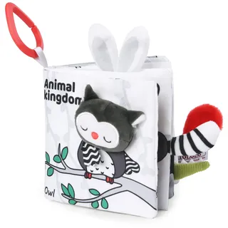 Vicloon Stoffbuch für Babys, Babybuch Knisterbuch Baby ab 0 Monate, Interaktives Bilderbuch Babyspielzeug Plüschtier Babybücher Knisterbuch Baby Kinderwagenspielzeug (Waldtiere)