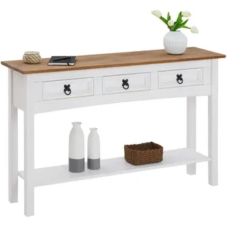 CARO-Möbel Campo Konsolentisch 122x73x32 cm braun weiß