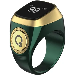 Al salama Smart Tasbih Zikr Ring, 20mm Muslim Digital Azan Wecker, Tasbih Zähler Smart Ring (Grüner)