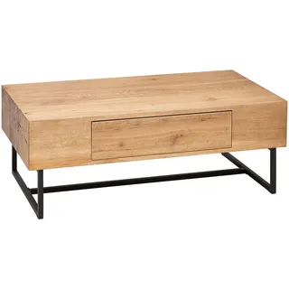 Novel Couchtisch , Schwarz, Eichefarben , Holz, Holzwerkstoff , Eiche , furniert, massiv , 1 Schubladen , rechteckig , eckig , 59.5x40x110 cm , Wohnzimmer, Wohnzimmertische, Couchtische, Couchtische eckig