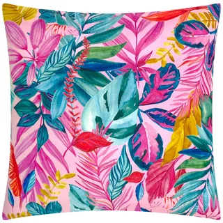 furn. Psychedelic Jungle Polyester Gefülltes Kissen – Wasserabweisend Bunt Tropical Blatt Outdoor Dekoratives Kissen (Mehrfarbig - 43x43cm)