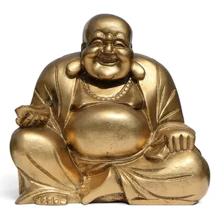 Wogeka Happy Buddha Mönch wetterfest Resin Garten Feng Shui Res11