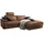 Sofa Lola Ecksofa Leder braun mit motorischer Relaxfunktion Recamiere rechts, - Braun