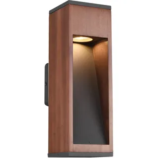 Trio Außenwandleuchte Aluminium Holz 30,0 cm exkl. 1x GU10 anthrazit