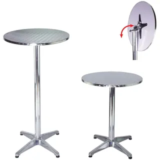 Trutzholm 2x Stehtisch 2in1 Alu Bistrotisch Bartisch höhenverstellbar 70/115cm Ø60cm