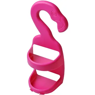 Fackelmann Duschablage "Flamingo", Duschregal zum Hängen, Duschset mit zwei Ablagen, praktischer Duschkorb ohne Bohrungen, Wandablage für Badaccessoires (Farbe: Pink), Menge: 1 Stück
