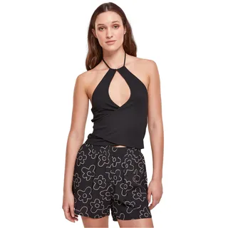 Urban Classics Damen Top Ladies Short Wraped Neckholder Top Black S