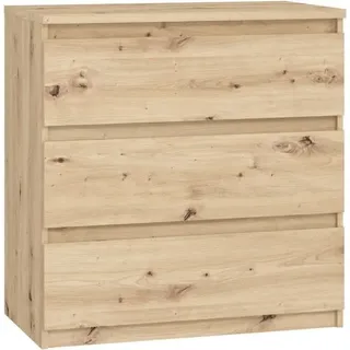 Kommode CHELSEA 3 Schubladen, 77,2 x 42 x 79,9 cm, Nachbildung Eiche Artisan