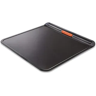 Le Creuset Antihaft Backblech, Doppelwandig, 38 x 35,5 cm, Sauerteigbeständig, Aus Karbonstahl gefertigt, Anthrazit/Orange, 94102115130000