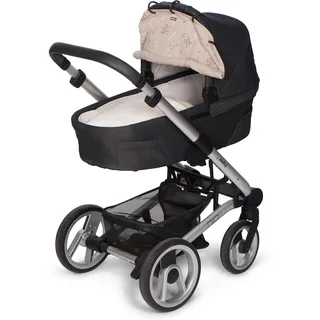 Dooky - Sonnenschutz für Kinderwagen, Buggy & Babyschale - Beige mit Blättern - Sonnensegel Wetterschutz, Regenschutz Kinderwagen, Sonnenschutz Buggy, Sonnenschirm - Baumwolle - LxBxH = 26x3x18 cm