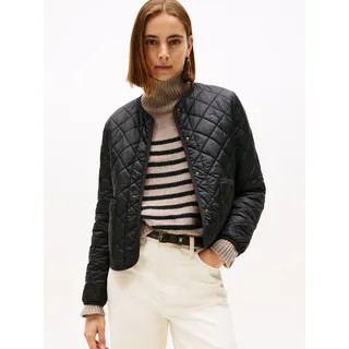 Steppjacke TOMMY HILFIGER "LW PADDED REG QUILTED JACKET", Damen, Gr. XXL (44), schwarz, Steppware, Obermaterial: 100% Nylon, unifarben, regular fit hüftlang, Rundhals, Jacken Steppjacke, in leicht verkürzter Länge, Regular Fit