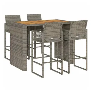 vidaXL Gartenbar Set 5-tlg. Grau