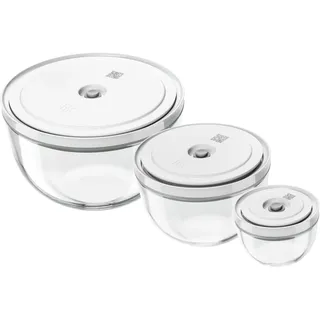 Zwilling Fresh & Save BOWLS Vakuumschüssel Set S/M/L / 6tlg, Glas,