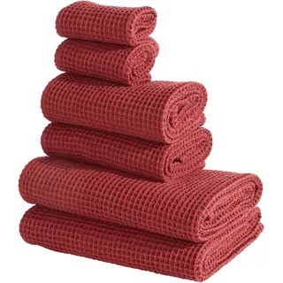 Handtuch Set "Tabina, Duschtücher, Handtücher, Gästetücher, Premium 500 gr/m2", russet braun, 6, Waffelpiqué, Waffelpiqué, Obermaterial: 100% Baumwolle, LEGER HOME BY LENA GERCKE, Handtuch-Sets, Handtuch Set, Premium Handtücher, 100% Baumwolle, weich, 5 Jahre Garantie