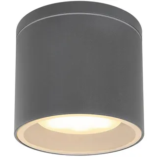 Globo AUßENDECKENLEUCHTE , Anthrazit, Klar , Metall, Glas , 9.6 cm , Lampen & Leuchten, Außenbeleuchtung, Außenleuchten