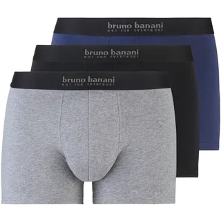 bruno banani Boxershorts »Short 3Pack Energy Cotton«, (3er Pack), mit Schriftzug am Bund Bruno Banani schwarz/navy/graumelange