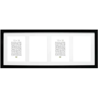 Deknudt Rahmen S66Ka4-13.0X18.0 Bilderrahmen Schwarz, 4 Bilder Vertikal