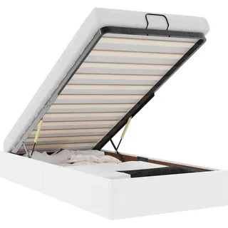 vidaXL Ottoman-Bett ohne Matratze Weiß 100x200 cm Kunstleder - Weiß