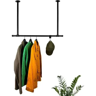 Plafond Garderobe mit Industrieel Design - 80x60 cm - Schwarz - Schwarz