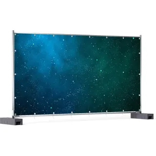 Wallario XXL Outdoor-Poster für Garten oder Balkon, Motiv Sternenhimmel - Milchstraße und Sterne bei Nacht, in ca. 340 x 173 cm - Schwarz