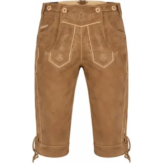 PAULGOS Herren Trachten Lederhose - Kniebund - Echtes Leder - Größe 44 - 60 - Hellbraun